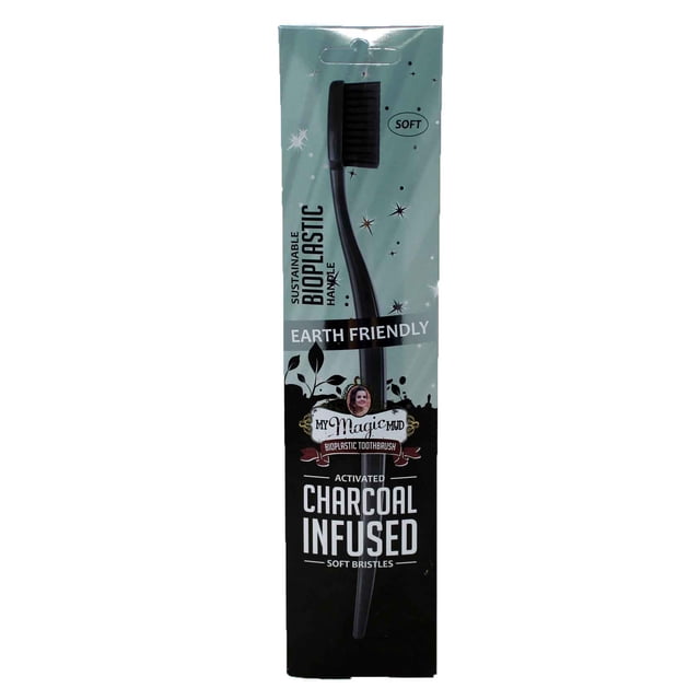 My Magic Mud Bioplastic Activated Charcoal Infused Soft Bristles Toothbrush 1 Count