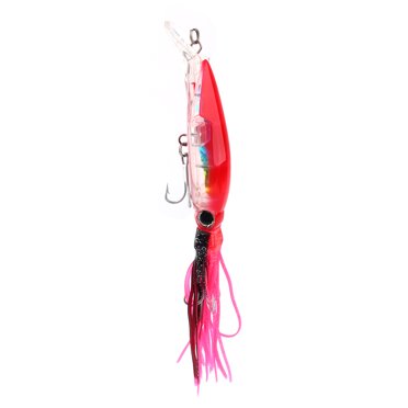 Leurre Calmar, Leurres de Pêche 24 Cm/40 g Calmar Calmar Hameçon Triple Appât Calmar Expérience Inégalée