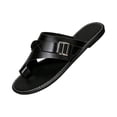 thumbnail image 2 of Commforr Sandales de Plage pour Femmes, Sandales Plates pour Femmes, Sandales à Enfiler pour Femmes Mode Rétro à Boucle Ajustable Confortables Plates Légères avec Assise Plantaire Sandales de Plage pour Dames, Noir, 7.5, 2 of 7