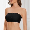 thumbnail image 2 of Women's Strapless Lace Bandeau Bra Padded Tube Top Transparent Straps, 2 of 7