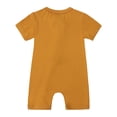 thumbnail image 3 of MIASHUI Baby Short Sleeve Rompers Girls Boys Zipper Jumpsuit Pajamas,Yellow,3-6 Months, 3 of 8