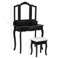 thumbnail image 2 of Costway Coiffeuse avec Tabouret, 4 Tiroirs et Miroir, Noir, 2 of 3