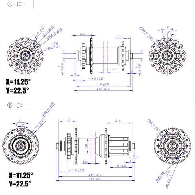 Moyeu de Roulement Taille Compacte Sans Bavures Réduit la Friction Fournitures de Cyclisme Installation Pratique Moyeux en Métal Alliage d'Aluminium Arbre de Roue 36H/rouleau