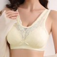 thumbnail image 3 of Virmaxy Womens Wireless Bra Oversized Gathered Comfortable Breathable Underwear (Plus Extended Buckle) Everyday Bra Embroidered Glossy Comfortable Breathable Bra Underwear No Rims White-3 38, 3 of 3