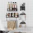 thumbnail image 2 of 5 Pack Shower Caddy  Strong Adhesive Shower Organizer Shelf with Hooks. Rustproof Wall-Mounted Shower Shelves, 2 of 3