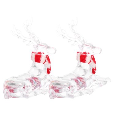 TEHAUX 2Pcs Acrylic Reindeer Hanging Decorations Festive Christmas Tree Accent