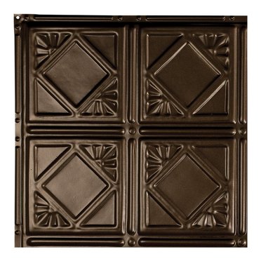 Great Lakes Tin Ludington Bronze Burst Ceiling Tiles - Perfect for DIY and Home Renovation Projects - Easy to Install (12X12 Inch Sample)
