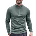 thumbnail image 1 of Dagugfen Quarter Zipper Pullover Men Long Sleeve Slim Fitted Thermal Base Layer Running Workout Tops, 1 of 5