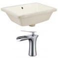thumbnail image 1 of 18.25-in. W Rectangle Bathroom Undermount Sink Set In Biscuit - Chrome Hardware AI-22821, 1 of 9