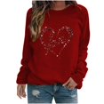 thumbnail image 2 of Meichang Hauts à Manches Longues pour Femmes Printemps Chemises de la Saint-Valentin Hauts Mignons Imprimé Cœur T-Shirts Col Rond pour Femmes, 2 of 3