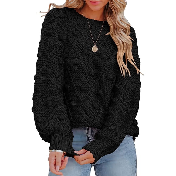 Tops for Women Winter Fall Crewneck Sweater Crochet Plain Top T Shirt Blouse Ladies 2025 Clothes Country Concert