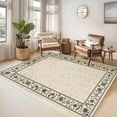 thumbnail image 3 of Garvee 5x7 Modern Bordered Area Rugs Floral Print Rug, Ultra-Soft Low Pile Non Slip Carpet Washable Stain Resistant Rug for Living Room Bedroom Home Office, Beige, 3 of 8