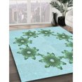 thumbnail image 3 of Ahgly Company Machine Washable Indoor Square Transitional Seafoam Green Area Rugs, 3' Square, 3 of 7