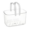 thumbnail image 1 of Clear Hand Basket Comfortable Handle Ventilation Holes Easy Access Versatile Fruit Storage Basket for Camping White, 1 of 6