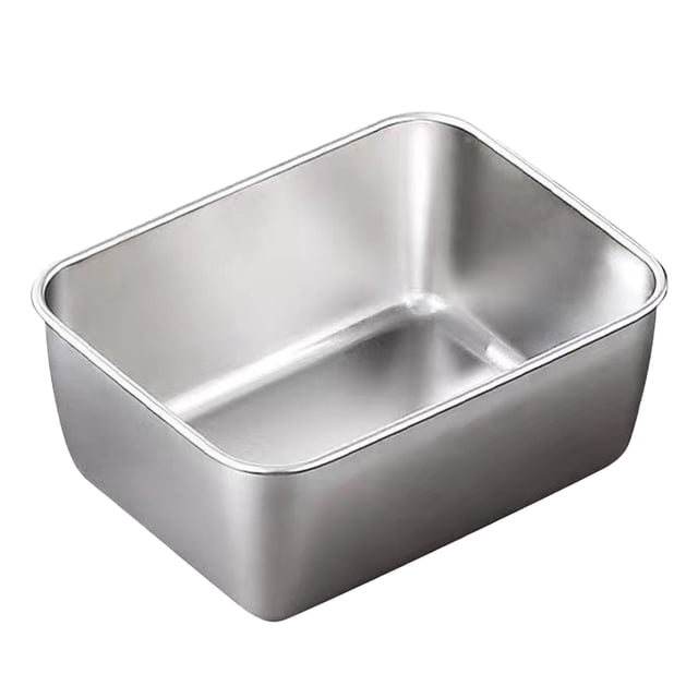 Stainless Steel Food Storage Box Set, Heavy Duty Kitchen Prep Bowls with Lids, Airtight Rectangular Containers for Meal Prep Baking Camping Picnic