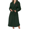 thumbnail image 1 of JGGSPWM Mode Femmes Décontracté Uni Manches Longues Dames Ample Épais Chaud Robes Faux Velours Tenue de Nuit Robe Chemises de Nuit Vert TG, 1 of 5
