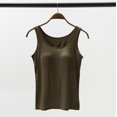 thumbnail image 2 of B91xZ Crop Tops pour Femmes Basique Uni Cami Spaghetti Double Couche Crop Top, Vert S, 2 of 5