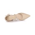 thumbnail image 4 of BLISSFUL STEP Women's Pointed Toe Cross Strap Block Heels Pumps Beige 9, 4 of 7