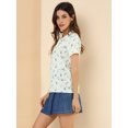 thumbnail image 4 of INSPIRE CHIC Women's Short Sleeve Tie Bow Neck Printed Blouse, 4 of 6