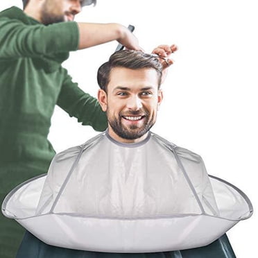 Cape de Coiffure pour la Coupe de Cheveux, Tablier de Rasage pour Barbe, Cape Parapluie avec Attache Auto-Adhésive Flexible, Accessoires de Coupe de Cheveux Imperméables pour la Famille, Coiffeur, Barbier, Salon