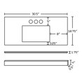 thumbnail image 3 of 30.5-in. W  18.75-in. D Stone Top In Beige Color For 3H4-in. Faucet AI-673, 3 of 3