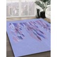 thumbnail image 3 of Ahgly Company Tapis d'Intérieur Rectangulaire Transitionnel Bleu Ardoise Moyen, Lavable à la Machine, 4 Pieds x 6 Pieds, 3 of 7