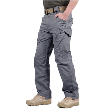 EGNMCR Men's Lightweight Pants, Cargo Pants Men, Linen Pants Men, Mens Casual Loose Fit Elastic Waist Pants, Mens Cotton Linen Pants Men's Summer Pocket Button Casual Pocket Pants Men Pants