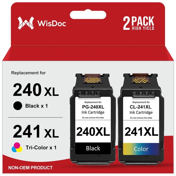 240XL 241XL Ink Cartridges for Canon 240XL 241XL PG-240XL CL-241XL for MG3620 MG3600 TS5120 MX472 Printer(Black, Tri-Color)