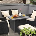 thumbnail image 3 of Costway Table de Foyer au Gaz Propane de 35 Pouces pour Patio en Rotin PE Osier avec Roches de Lave, Housse en PVC, 3 of 10