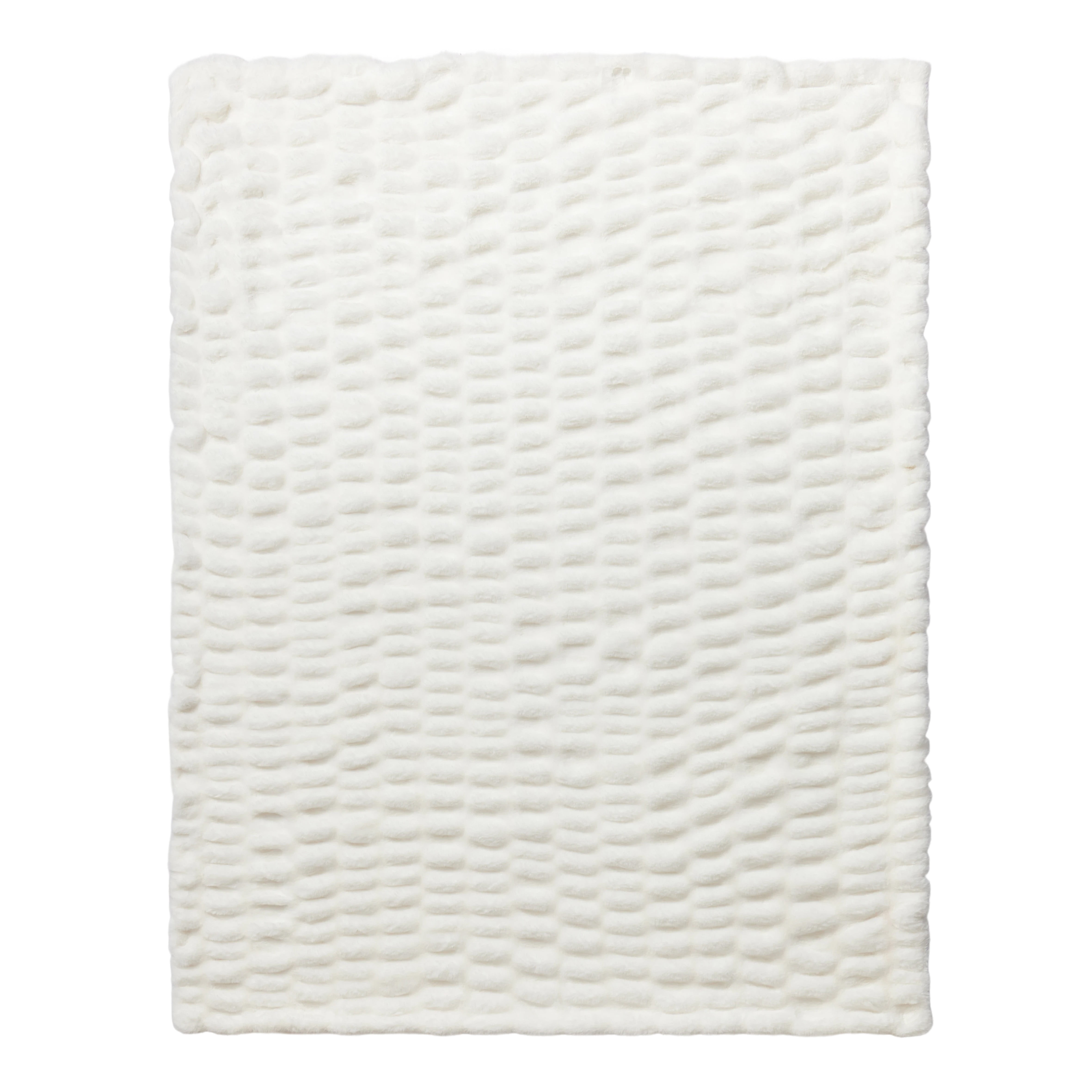 Mainstays Jeté froncé 50 x 70 po, Blanc.