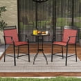 thumbnail image 4 of Costway Outdoor Counter Stools Set of 2 with Footrest & Armrests Metal Frame for Backyard Red, 4 of 8