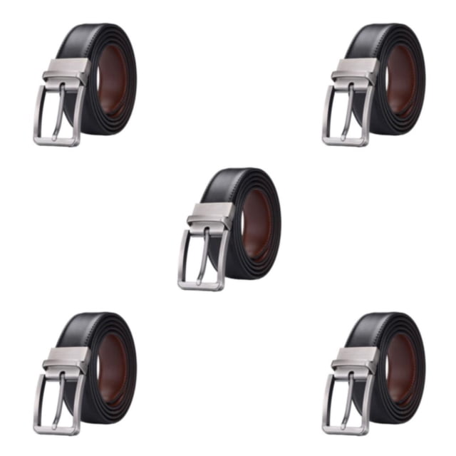 Wisewang Ceinture Décontractée pour Homme avec Boucle Réversible Style Durable et Soigné Ceinture en Peau de Vache Ceinture Réversible Complets Original 120cm 5Ensemble
