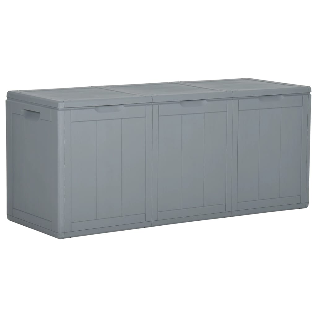 vidaXL Garden Storage Box 270L Grey PP Wood Look