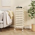 thumbnail image 2 of Costway 10 Drawer Rolling Storage Cart Scrapbook Paper Office School Organizer White, 2 of 10