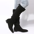 thumbnail image 4 of DPTALR Chaussures pour Femmes Bottes Rétro Western Décontractées Chaudes Talons Bas Bottes Mi-Mollet, 4 of 9