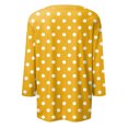thumbnail image 5 of Lenpel T-Shirts pour Femmes Grande Taille Décontractés à Manches 3/4, Col Ras du Cou, T-Shirts Imprimés, Hauts, Tuniques de Printemps Été, 5 of 5