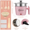 thumbnail image 2 of Electric Hot Pot  Non-Stick Ramen Noodles Cooker  1.8L Mini Pot with Power Adjustment  Beige, 2 of 9
