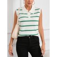 thumbnail image 4 of Charmo Womens V Neck Sweater Vest Lapel Color Blocked Sweater Tops, 4 of 6