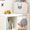 thumbnail image 3 of 3 Sprouts Children's Foldable Fabric Storage Cube Soft Toy Basket, Llama, 3 of 5