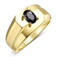thumbnail image 3 of RYLOS Men's Rings 14K Yellow Gold Ring Classic Solitaire 7X5MM Oval Shape Gemstone Designer Band Onyx October Birthstone Rings For Men Size 13, 3 of 7