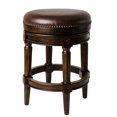 thumbnail image 1 of Maven Lane Pullman Backless Counter Stool in Dark Walnut Finish with Vintage Brown Vegan Leather, 1 of 5