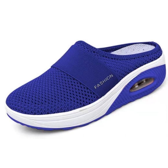 Mules pour Femmes Espadrilles de Marche Sans Dos Été Chaussures Mule à Enfiler Chaussures en Maille à Coussin d'Air avec Soutien de la Voûte Plantaire Dos Ouvert Chaussures à Enfiler Pantoufles Respirantes Sandales à Bout Fermé Chaussures pour Femmes Filles
