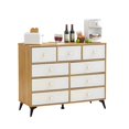 thumbnail image 1 of Commode de Rangement à 9 Tiroirs avec Dessus en Bois - Organisateur MDF Blanc pour Chambre, Salon, Cuisine - Commode Moderne, 1 of 6