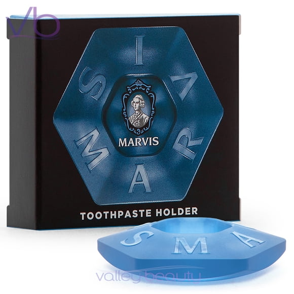 Marvis Porte-Dentifrice Bleu / Assortiment Coloré et Stylé pour Meuble-Lavabo de Salle de Bain, (Convient aux Tubes de 75 ml, 85 ml)