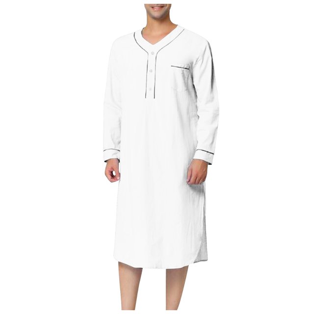 Mens Muslim Arabia Casual Long Sleeve Pocket Loose Robe Shirt Muslim Robe Solid Pocket