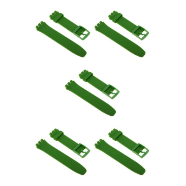 Baohd Versatile Silicone Watch Bands Watch Straps Replacement Rubber Wrist Band Green 20mm 5Set