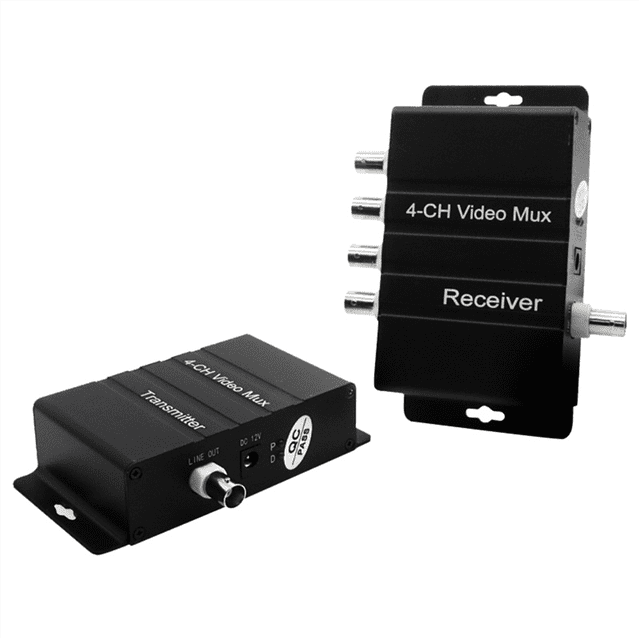 4 Channel Video Splitter, 4 Channel CCTV Video Multiplexer,Video Splitter with Analog Color Quad Processor,2 * video splitter,Black