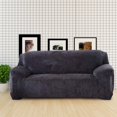 thumbnail image 3 of CHOK 2024 Housse de Chaise en Velours de Luxe Extensible Lavable Gris Argenté, 3 of 7