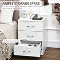 thumbnail image 4 of HOMCOM Bedside Table, Night Stand with 3 Drawer for Bedroom, 4 of 10