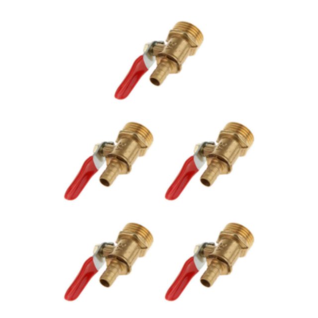 mmirethe Various Type Ball Valve Threaded Brass Ball Valve 4 interface 20mm 8mm Red 5Set